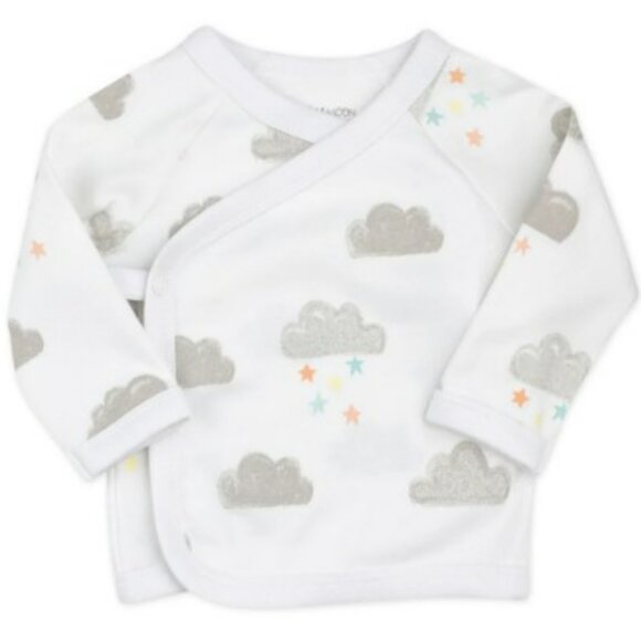 NWT. MAC & MOON Baby Neutral 3-Piece Organic Cotton Footed Set in Cloud Print - Picture 2 of 5